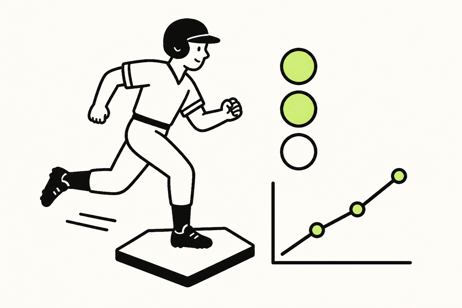 A runner crossing home plate beside a scoreboard