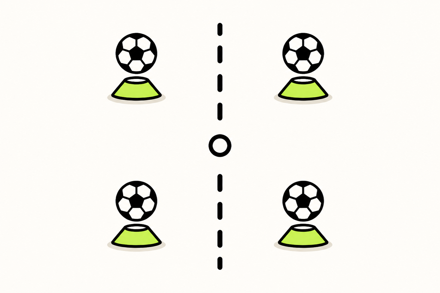 Arrows showing deviations from the centre line